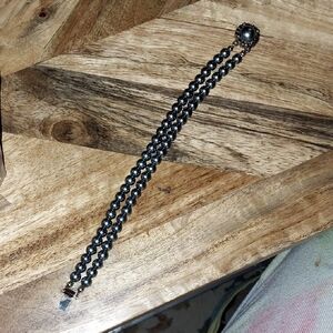 Elegant Blue Gray Faux Pearl Bracelet